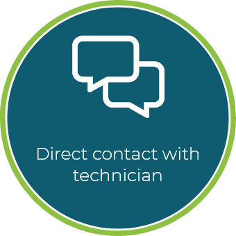 Direct contact with technician